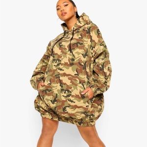 Plus Camo Demin Pullover Dress